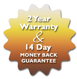 2 year warranty and 14 day money back guarantee